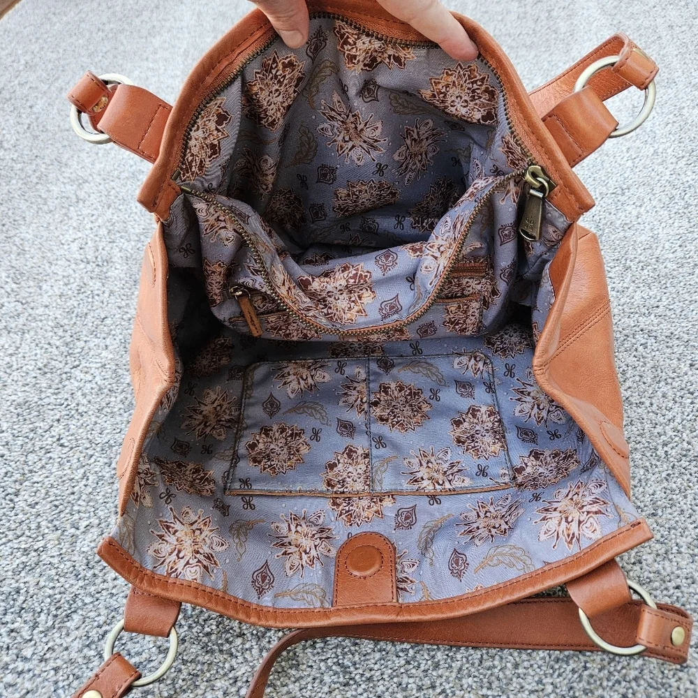 HOBO International Toffee Brown Leather Shoulder Bag Wanderlust Lining VTG Purse